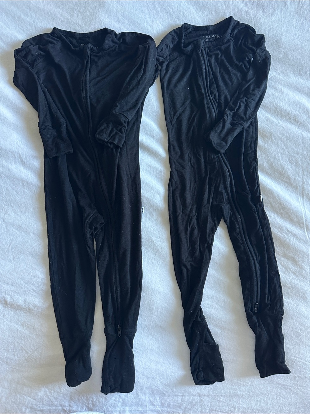 Little Sleepies Baby Kids Black One-Piece Zip Footed Pajamas